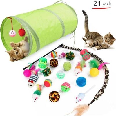 Jouet interactif pour chats HAUTSTORE 21 pièces - Vert - Publicité Jouet interactif pour chats HAUTSTORE 21 pièces - Vert - Publicité
