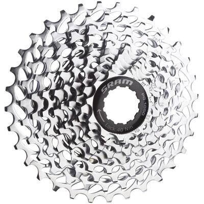 Cassette 10 vitesses Sram PG-1050 - Argent - Publicité Cassette 10 vitesses Sram PG-1050 - Argent - Publicité