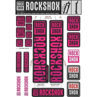 RockShox Magenta MY18 Voorgabel Decal Kit RockShox Magenta MY18 Voorgabel Decal Kit