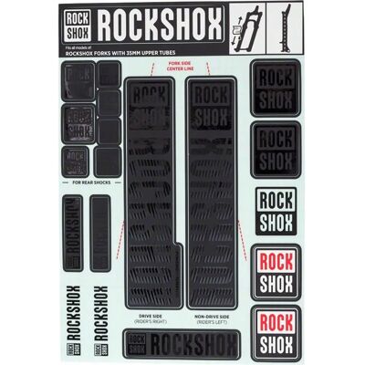 RockShox Decal Kit Stealth MY18 - Voorvork Stickerset RockShox Decal Kit Stealth MY18 - Voorvork Stickerset
