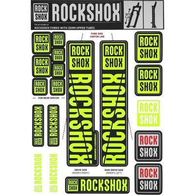 RockShox Gele Decal Kit voor Pike/Lyrik/Yari - Decal Kit RockShox Gele Decal Kit voor Pike/Lyrik/Yari - Decal Kit