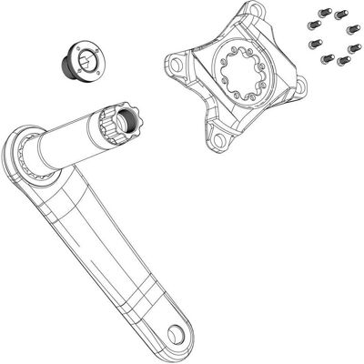 SRAM Fahrrad-Kurbelmuttern - T20 - Packung 8 SRAM Fahrrad-Kurbelmuttern - T20 - Packung 8