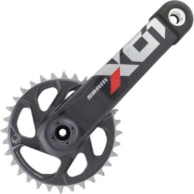 Manivelle SRAM X01 Eagle DUB - 12 Vitesses, 175mm, 32T, Rouge - Publicité Manivelle SRAM X01 Eagle DUB - 12 Vitesses, 175mm, 32T, Rouge - Publicité