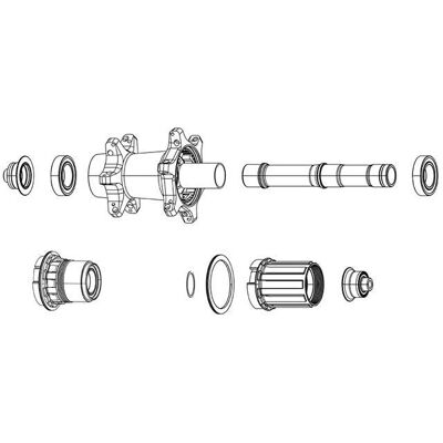 Asse Posteriore Zipp con Freno a Cerchione ZR1 - Include Cuscinetto DS & Molla Wave S Asse Posteriore Zipp con Freno a Cerchione ZR1 - Include Cuscinetto DS & Molla Wave S