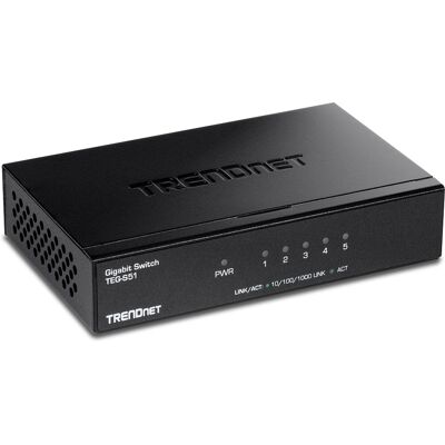 Switch Réseau Trendnet TEG-S51 - 5 Ports Gigabit, Noir Switch Réseau Trendnet TEG-S51 - 5 Ports Gigabit, Noir