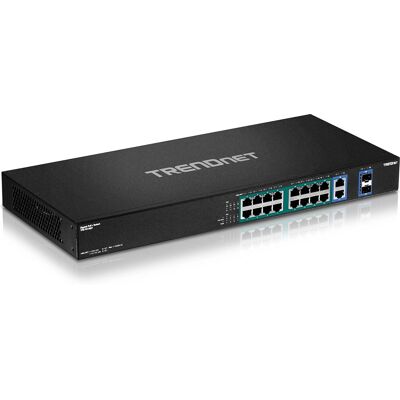 Switch Gigabit PoE ad Alta Potenza Trendnet TPE-TG182F - 16 Porte, Montaggio a Rack Switch Gigabit PoE ad Alta Potenza Trendnet TPE-TG182F - 16 Porte, Montaggio a Rack