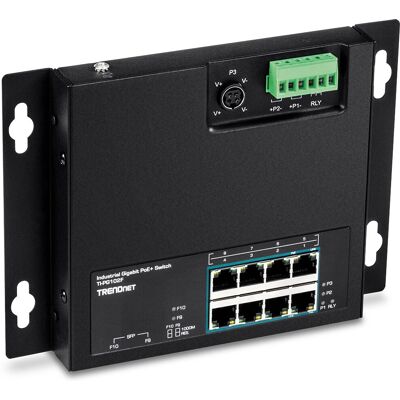 Commutateur industriel Trendnet TI-PG102F 8 ports Gigabit PoE - IP30 - Montage mural Commutateur industriel Trendnet TI-PG102F 8 ports Gigabit PoE - IP30 - Montage mural