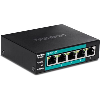 Trendnet TE-FP051 Netzwerk-Switch - Schwarz - 5 Ports Trendnet TE-FP051 Netzwerk-Switch - Schwarz - 5 Ports