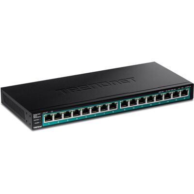 Trendnet TPE-TG161H 16-port Gigabit PoE+ Switch - Svart Trendnet TPE-TG161H 16-port Gigabit PoE+ Switch - Svart