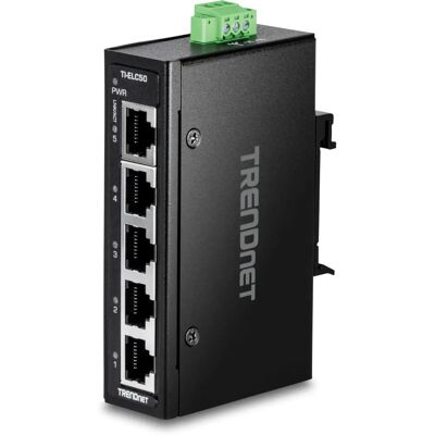 TRENDnet TI-ELC50 5-poorts Ethernet Industriële DIN-Rail Switch - Netwerkswitch TRENDnet TI-ELC50 5-poorts Ethernet Industriële DIN-Rail Switch - Netwerkswitch