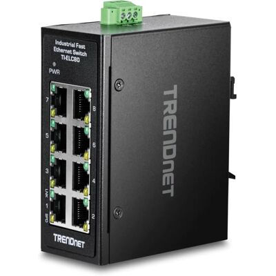 Trendnet TI-ELC80 8-Port Ethernet Mini Switch - Industriell DIN-Rail Netzwerkkonverter Trendnet TI-ELC80 8-Port Ethernet Mini Switch - Industriell DIN-Rail Netzwerkkonverter