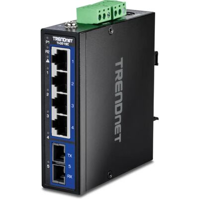 TRENDnet Ti-G51sc Industrie-Switch - 4 Gb Ethernet, 1 Glasfaser - DIN Wandmontage TRENDnet Ti-G51sc Industrie-Switch - 4 Gb Ethernet, 1 Glasfaser - DIN Wandmontage