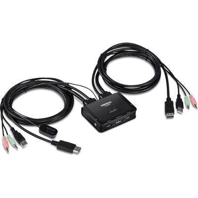 Interruttore KVM Trendnet TK-220DPI 4K DisplayPort - Nero Interruttore KVM Trendnet TK-220DPI 4K DisplayPort - Nero