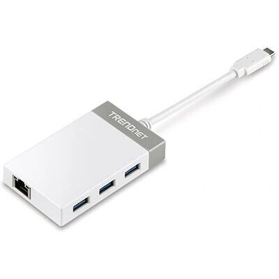 Trendnet TUC-ETGH3 Hálózati kártya - USB 3.2, Type-C - 4 Port - Szürke, Fehér Trendnet TUC-ETGH3 Hálózati kártya - USB 3.2, Type-C - 4 Port - Szürke, Fehér