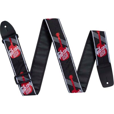 Gibson Model ASGG-600 Red Logo 2-inch Guitar Strap Gibson Model ASGG-600 Red Logo 2-inch Guitar Strap