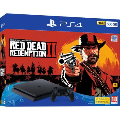 Sony PlayStation 4 (PS4) Slim - 500GB + Red Dead Redemption 2 - Publicité Sony PlayStation 4 (PS4) Slim - 500GB + Red Dead Redemption 2 - Publicité