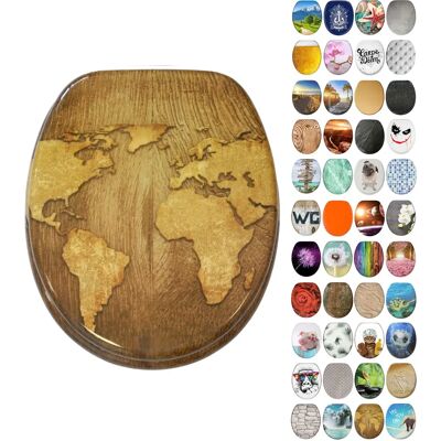 Siège de WC Sanilo Carte du Monde - Charnières réglables, Facile à installer, Surface de haute qualité - Publicité Siège de WC Sanilo Carte du Monde - Charnières réglables, Facile à installer, Surface de haute qualité - Publicité