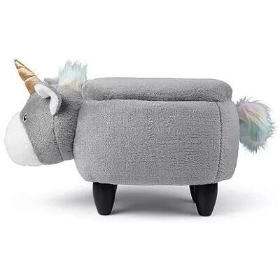 Zoosy Kinder Unicorn Hocker - Stabil Grauer Sitz Zoosy Kinder Unicorn Hocker - Stabil Grauer Sitz