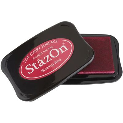Tsukineko Blazing Red StazOn Ink Pad - Ink Pad Tsukineko Blazing Red StazOn Ink Pad - Ink Pad