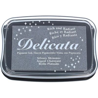 Tsukineko Delicata Ink Pad Silvery Shimmer - Ink Pad - Metallic Tsukineko Delicata Ink Pad Silvery Shimmer - Ink Pad - Metallic