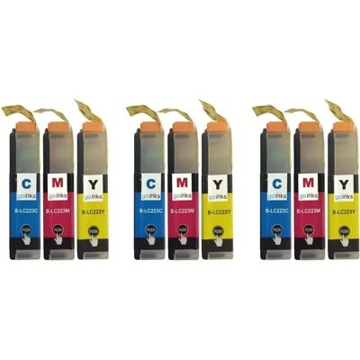 Go Inks Compatible LC223 C/M/Y Ink Cartridges - 9 Pack Go Inks Compatible LC223 C/M/Y Ink Cartridges - 9 Pack