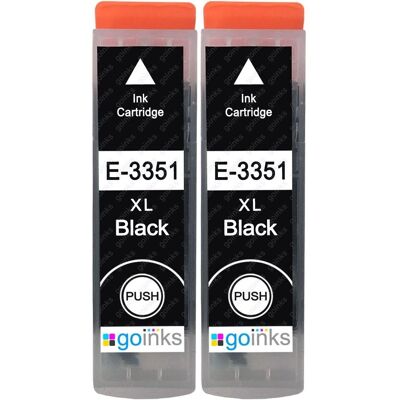 Cartouches d'Encre Noire Go Inks - Compatible Epson T3351 - Pack de 2 - Publicité Cartouches d'Encre Noire Go Inks - Compatible Epson T3351 - Pack de 2 - Publicité