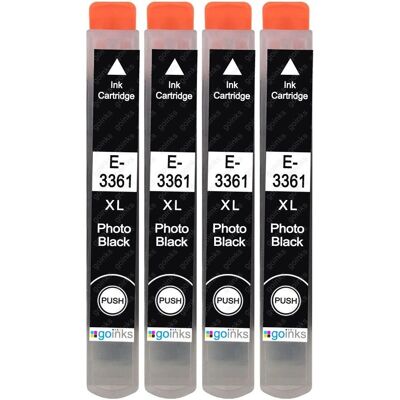 Go Inks Cartouches d'encre noire photo Epson T3361 4 pièces - Remplacement pour série XP - Publicité Go Inks Cartouches d'encre noire photo Epson T3361 4 pièces - Remplacement pour série XP - Publicité