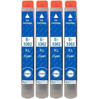 Cartouches d'Encre Cyan Go Inks - Epson T3362 - Pack de 4 - Compatible avec Expression Premium XP - Publicité Cartouches d'Encre Cyan Go Inks - Epson T3362 - Pack de 4 - Compatible avec Expression Premium XP - Publicité