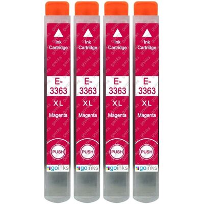 Cartouches d'encre Magenta Go Inks - Remplacement Epson T3363 - 4 pcs - Publicité Cartouches d'encre Magenta Go Inks - Remplacement Epson T3363 - 4 pcs - Publicité