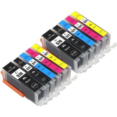 Ensemble de cartouches d'encre Go Inks PGI-570 & CLI-571 - 10 pièces - Publicité Ensemble de cartouches d'encre Go Inks PGI-570 & CLI-571 - 10 pièces - Publicité