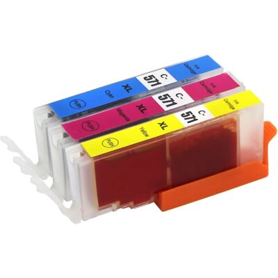 Ensemble de cartouches d'encre compatibles Cyan/Magenta/Jaune - 3 pièces pour Canon Pixma - Publicité Ensemble de cartouches d'encre compatibles Cyan/Magenta/Jaune - 3 pièces pour Canon Pixma - Publicité