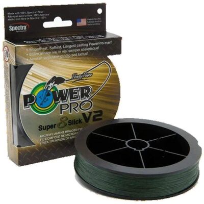 Power Pro Super 8 Slick V2 Braided Line - Fishing Line 275M Black Power Pro Super 8 Slick V2 Braided Line - Fishing Line 275M Black