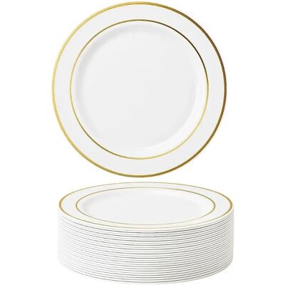 Matana - 25 Prata Plástico Premium - 26cm - Dinner Plates Matana - 25 Prata Plástico Premium - 26cm - Dinner Plates