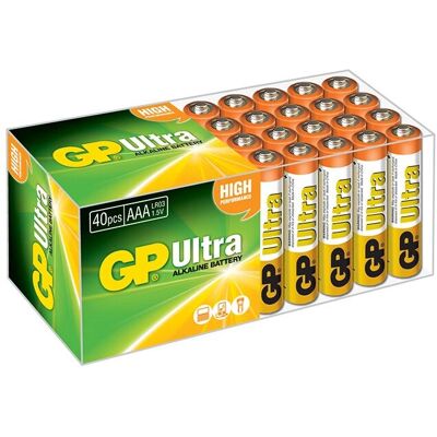 GP Batteries Ultra Alkaline AAA Pack of 40 - Battery GP Batteries Ultra Alkaline AAA Pack of 40 - Battery
