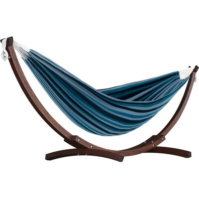 Vivere - Dubbel katoenen hangmat met frame - Blauw Vivere - Dubbel katoenen hangmat met frame - Blauw