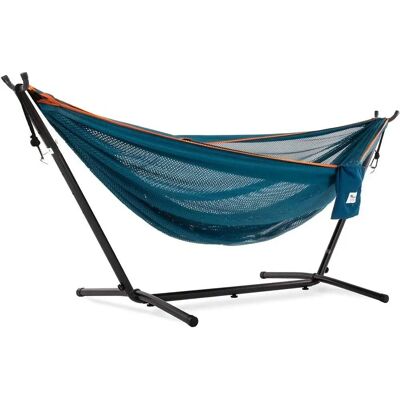 Hamac en maille Vivere avec support - Bleu/Orange - Hamac - Publicité Hamac en maille Vivere avec support - Bleu/Orange - Hamac - Publicité