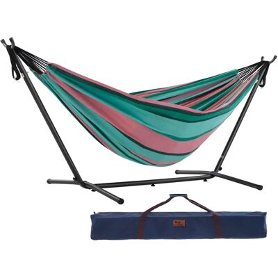 Hamac double Vivere avec support - Coton, Pastèque - Hamac avec support - Publicité Hamac double Vivere avec support - Coton, Pastèque - Hamac avec support - Publicité