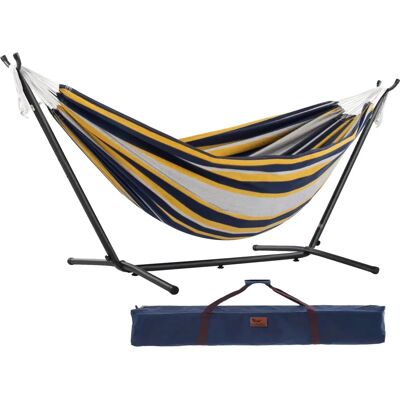 Hamac double en coton avec support - 250 cm - Publicité Hamac double en coton avec support - 250 cm - Publicité