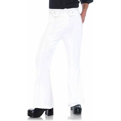 Pantalons disco à pattes d'éléphant blancs de Leg Avenue - Déguisement sophistiqué Pantalons disco à pattes d'éléphant blancs de Leg Avenue - Déguisement sophistiqué