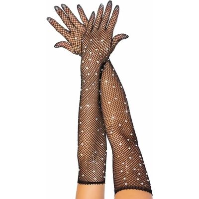 Gants d'opéra en strass noirs de Leg Avenue - Accessoire de costume Gants d'opéra en strass noirs de Leg Avenue - Accessoire de costume