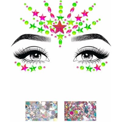 Leg Avenue EYE026_10122 Accessorio Costume - Set di Gioielli per il Viso e Glitter Leg Avenue EYE026_10122 Accessorio Costume - Set di Gioielli per il Viso e Glitter