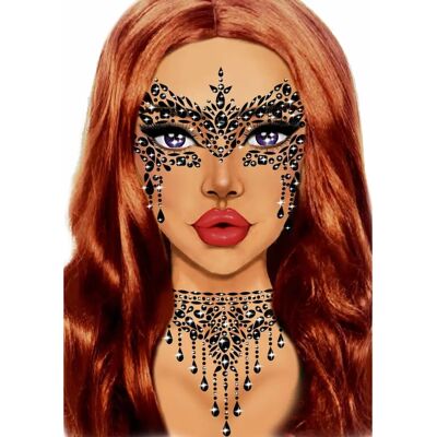 Leg Avenue EYE033_00122 Masque Facial - Bijoux pour visage adulte, Adhésifs, Strass noirs - Publicité Leg Avenue EYE033_00122 Masque Facial - Bijoux pour visage adulte, Adhésifs, Strass noirs - Publicité