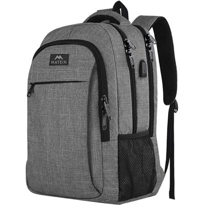 MATEIN Mochila de Viagem para Laptop - Carregamento USB, Resistente à Água MATEIN Mochila de Viagem para Laptop - Carregamento USB, Resistente à Água