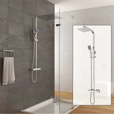 GOJOY - Thermostatic Panel - 400x400 mm Regendusche - 820-1220 mm Stange - Duschpaneel GOJOY - Thermostatic Panel - 400x400 mm Regendusche - 820-1220 mm Stange - Duschpaneel