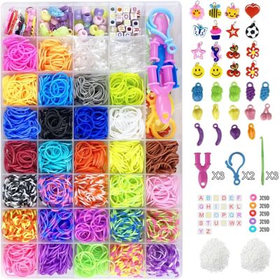 Jsdoin - 2700+ - 30 Colors - Clips Beads - Loom Bands Kit Jsdoin - 2700+ - 30 Colors - Clips Beads - Loom Bands Kit