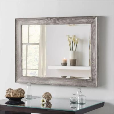 Yearn Wood-Effect Rectangular Wall Mirror - Wall Mirror Yearn Wood-Effect Rectangular Wall Mirror - Wall Mirror