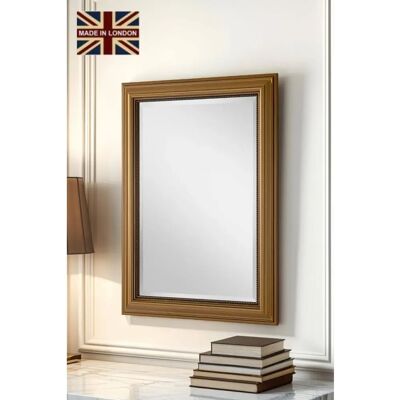Yearn Gold Rectangular Wall Mirror - Wall Mirror, 94x69cm, Gold Yearn Gold Rectangular Wall Mirror - Wall Mirror, 94x69cm, Gold