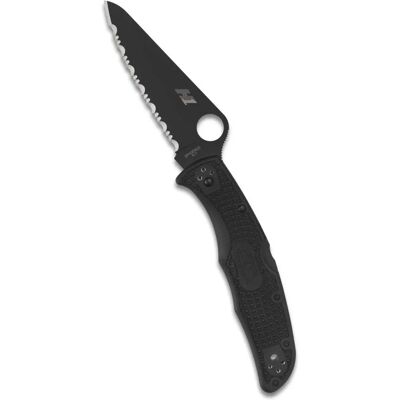Spyderco Pacific Salt 2 Czarny Ząbkowany Nóż Kieszonkowy - Nóż do kieszeni Spyderco Pacific Salt 2 Czarny Ząbkowany Nóż Kieszonkowy - Nóż do kieszeni