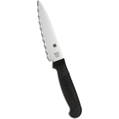 Faca de descascar espiral Spyderco K05SBK dentada - Ferramenta de corte Faca de descascar espiral Spyderco K05SBK dentada - Ferramenta de corte