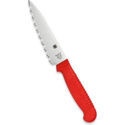 Spyderco K05SRD Faca de Pelar Vermelha com Dentes - Ferramenta de Corte Spyderco K05SRD Faca de Pelar Vermelha com Dentes - Ferramenta de Corte